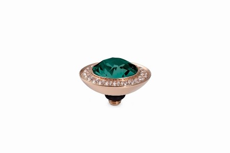 Qudo Rose Gold Topper Tondo Deluxe 13mm - Emerald